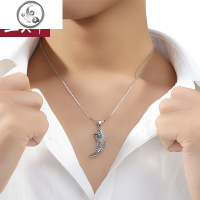霸气狼牙个性纯银男士项链泰银吊坠潮嘻哈简约森系生日送男友 JiMi