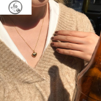 馨帮帮 2019韩系气质网红冷淡风爱心小圆点金色银饰锁骨链项链女 JiMi