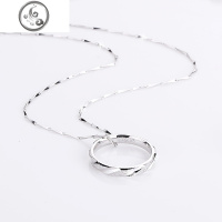 情侣项链一对吊坠男女锁骨纯银定制刻字学生冷淡风异地恋戒指项链 JiMi