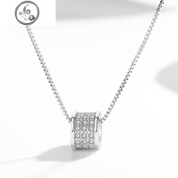 小众韩版黑陶瓷项链纯银小红人弹簧吊坠女锁骨链简约玫瑰金潮网红 JiMi