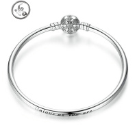 潘家风格星月神话雪花圆头手镯diy珠子手链情侣925纯银饰品基础链 JiMi