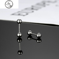 拧螺丝纯银耳钉2019新款潮男生耳骨钉男士耳环女酷帅网红睡觉免摘 JiMi