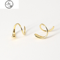 S925纯银包耳垂耳钉女螺旋圈圈小耳环港风双层网红耳饰新潮款闺蜜 JiMi