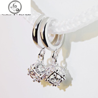 925纯银耳环女超闪水晶钻石耳扣简约气质耳钉短款精致水钻银耳坠 JiMi