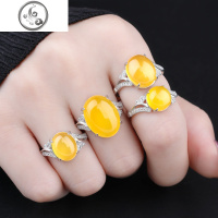 S925纯银戒指空托7*9镶嵌蜜蜡戒托女10*12*16 11*15 11*13 12*14 JiMi