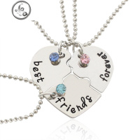 韩版闺蜜项链女三人款友谊拼接学生姐妹生日便宜圣诞锁骨链 JiMi