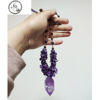 天然紫晶原石吊坠毛衣链女长款项链 高雅时尚百搭四季饰品配饰 JiMi