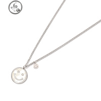 笑脸钛钢项链女欧美冷淡风长款毛衣链日韩微笑吊坠衣服装饰品 JiMi