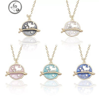 韩版好朋友项链闺蜜5人卡通星空猫咪可爱吊坠学生女五简约锁骨链 JiMi