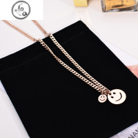 韩版微笑脸百搭衣服配饰网红项链 女锁骨链短款韩国钛钢时尚饰品 JiMi