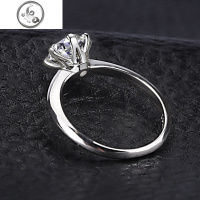 S925纯银六爪一对钻戒仿真钻石求婚结婚戒指女男情侣时尚个性 JiMi