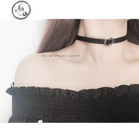 choker项圈女颈链日韩锁骨项链气质简皮质扣原宿颈带脖子饰品 JiMi