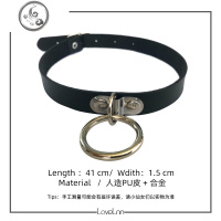 白色PU皮质吊坠铃铛项圈choker女颈带欧美朋克锁骨项链脖子饰品潮 JiMi
