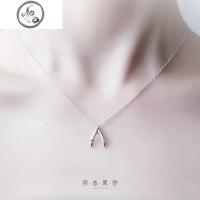 925纯银如愿骨许愿骨项链细锁骨链女短款生日银饰品 JiMi