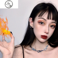 欧美风 个性火焰锁骨链choker金属质感潮酷短款项链气质女 JiMi
