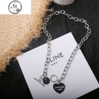 酷女孩锁骨链粗链条爱心字母项链网红街头时尚蹦迪choker项圈颈链 JiMi