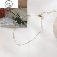 ins简约气质短款珍珠锁骨链韩版个性项链女潮网红装饰颈链脖链 JiMi