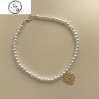 「少女的祈愿 珍珠项圈」复古宫廷风少女爱心锁骨项链颈链 JiMi