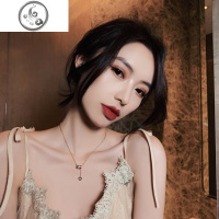 新款抖音小蛮腰锁骨钛钢项链网红镶钻气质女简约百搭罗马数字吊坠 JiMi