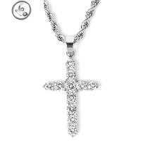 silver ice out cross necklace 满钻项链男女锁骨链 ins JiMi