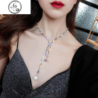 低胸性感水钻choker颈圈长款项链网红个性颈带脖子饰品短款锁骨链 JiMi