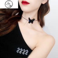 百搭性感蕾丝蝴蝶结锁骨链女网红颈链韩国颈带脖子饰品短款项链 JiMi