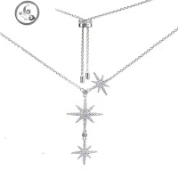 项链 欧美时尚百搭款 六芒星毛衣链 三星锁骨链 JiMi