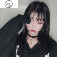 暗黑朋克宽边项圈女颈带网红锁骨链腿环饰品欧美项链choker JiMi