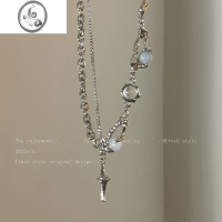 JiMi白月光石锆石项链女夏季甜酷辣妹网红配饰小众设计感高级锁骨链潮