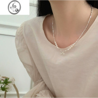 JiMi碎银几两珍珠项链2023新款蝴蝶结锁骨链女高级感轻奢小众颈链