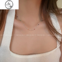 JiMi彩色串珠碎银子项链女款轻奢小众多巴胺锁骨链甜酷颈链高级感配饰