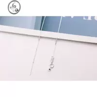 JiMi925银链子银项链女无吊坠小孔穿珠链针式DIY可调节链串珠裸链