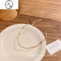 JiMi双层蛇骨项链女夏轻奢小众设计感百搭锁骨链ins嘻哈复古颈链配饰