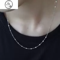 JiMi素链项链女夏银银设计感小众轻奢高级感简约叠戴锁骨链2022年新款