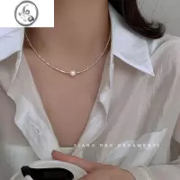 JiMi银银碎银几两项链女款珍珠锁骨链2023新款小众生日礼物送女友