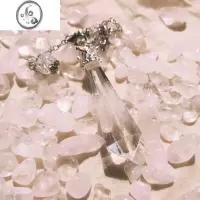 JiMi鱼籽铺水晶项链摆子吊坠入门套装白紫粉茶黄水晶黑曜石送教程