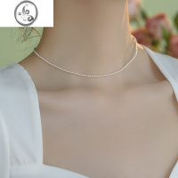 JiMi234mm小珍珠项链正圆强光极细款复古14k包金小米珠颈链女夏锁骨链
