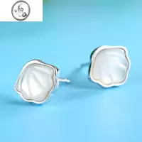 JiMi[]S925银银一贝子项链简约贝母吊坠一辈子锁骨链戒指耳钉