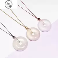 JiMi925项链定位针式链加长盒子十字链穿平安石圆珠可调节锁骨