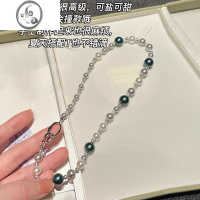 JiMi大溪地黑珍珠项链满天星倪妮同款K金混彩铂金灰巴洛克贝母孔雀绿7