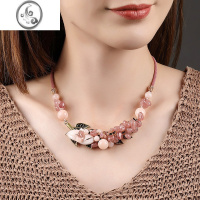 JiMi复古风项链挂件女草莓晶锁骨链短款潮网红时尚民族风配饰装饰品