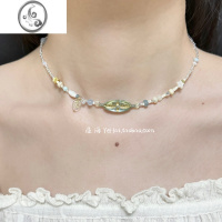 JiMi项链女原创小众精致捷克珠小清新锁骨链设计感新款颈链「海语」