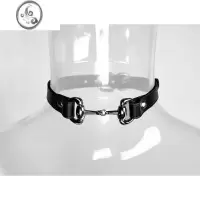 JiMi马蹄扣项圈朋克链条颈链脖圈摇滚情侣头层皮项链choker