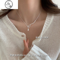 JiMi[]925银银珍珠项链2023新款高级感锁骨链小众颈链轻奢