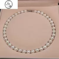 JiMi海水母贝珍珠项链女夏银银正圆颈链毛衣链锁骨链送妈妈长辈