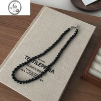 JiMi7A级黑玛瑙时髦小众串珠项链个性百搭锁骨链高级感网红同款