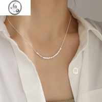 JiMis925银银项链超闪方块网红女生银银简约高级感冷淡风简约锁骨链细