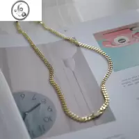 JiMi潮酷轻奢欧美风单钻粗项链INS个性镶嵌锆石古巴锁骨链个性颈链