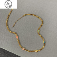 JiMi欧美法式爱心项链女高级设计感小众心形锁骨链气质甜美可爱颈链夏