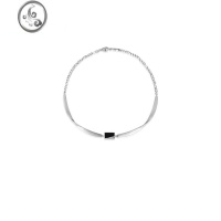 JiMi小众设计翻折线条玛瑙简约高级质感锁骨链项链